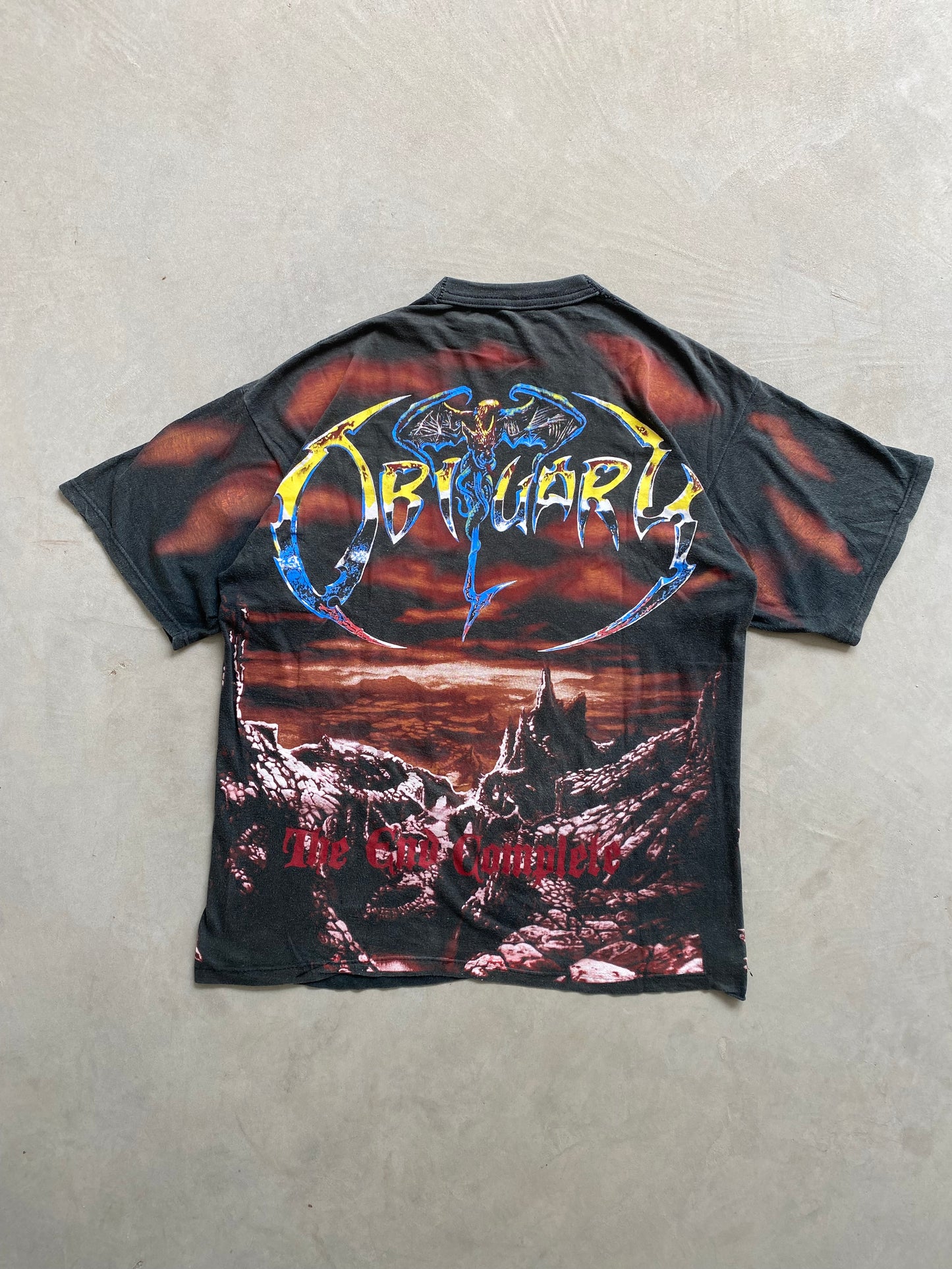 Vintage Obituary The End Complete 1993 All Over Print Tee