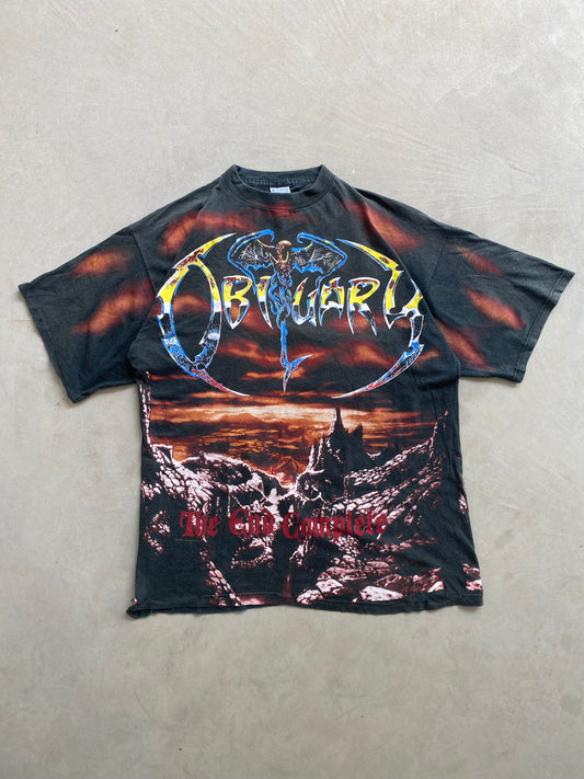 Vintage Obituary The End Complete 1993 All Over Print Tee