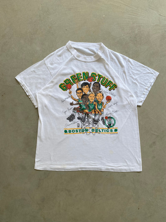 Vintage Boston Celtics Green Stuff 80s Single Stitch Tee