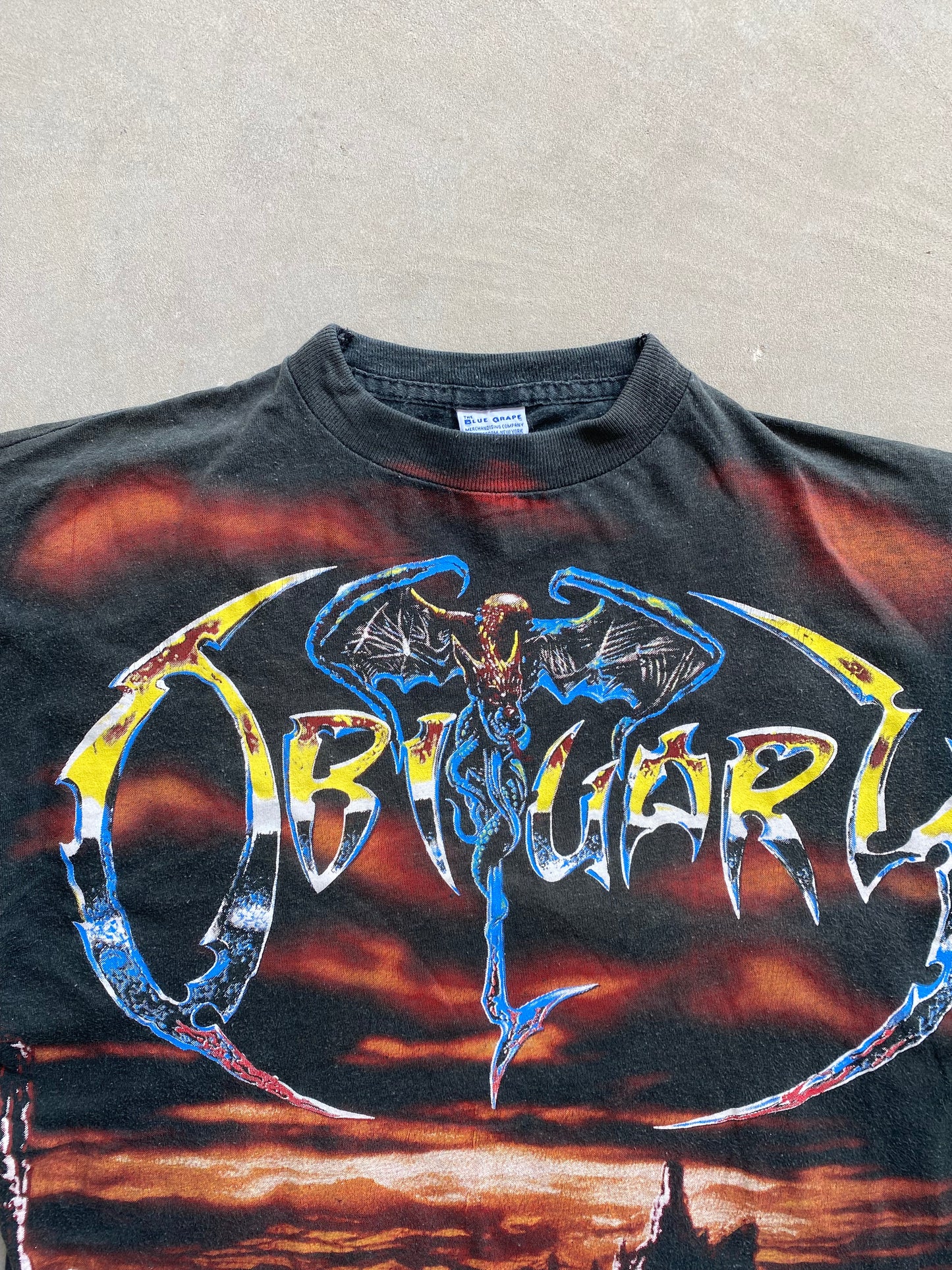 Vintage Obituary The End Complete 1993 All Over Print Tee
